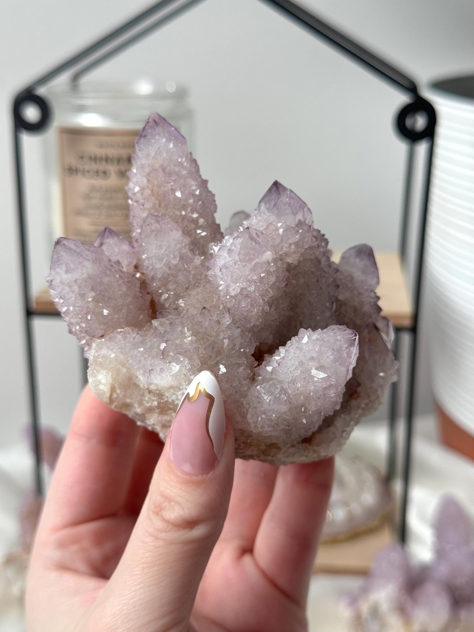 Beautiful Spirit Quartz Cluster | Lavender Cactus Quartz Cluster from South Africa