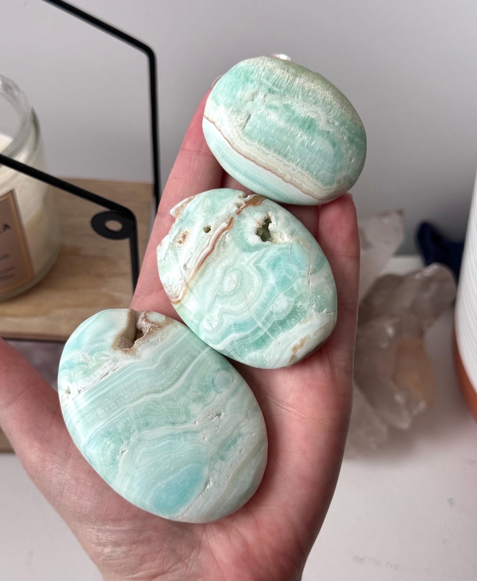 Beautiful Caribbean Calcite Palm Stone from Pakistan