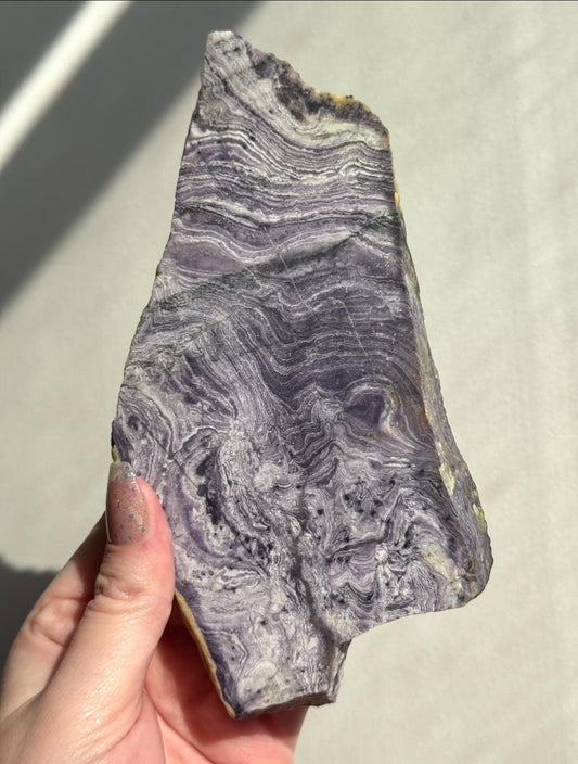 Beautiful Silky Fluorite Slab Opalized Fluorite Slice