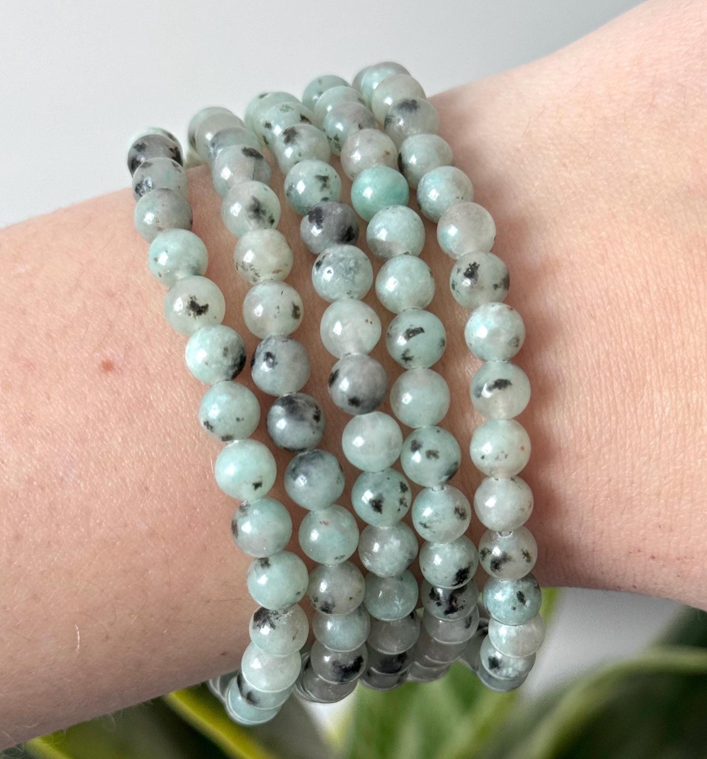 Beautiful Kiwi Jasper Bracelet | 6mm Kiwi Jasper Stretchy Beaded Bracelet