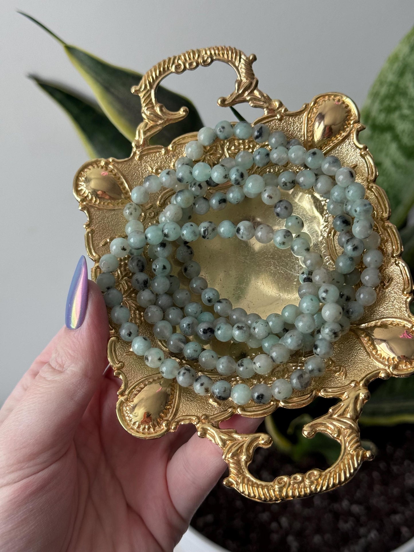 Beautiful Kiwi Jasper Bracelet | 6mm Kiwi Jasper Stretchy Beaded Bracelet