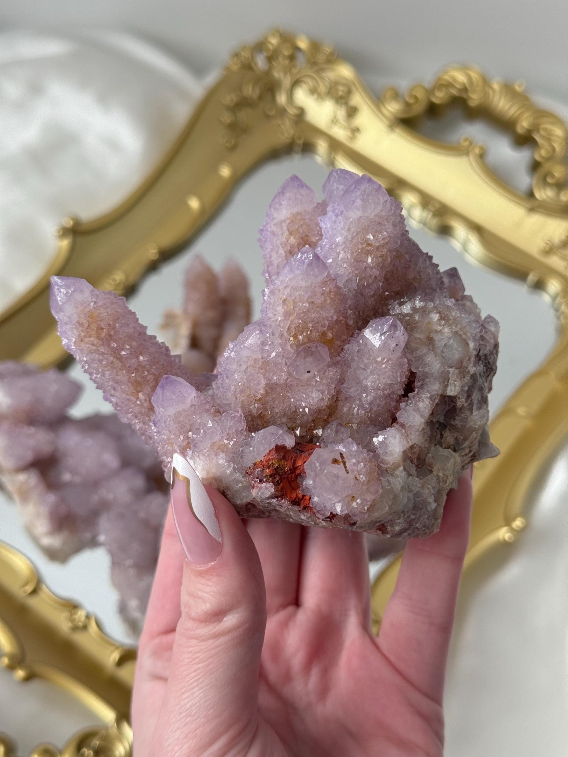 Beautiful Ametrine Spirit Quartz Cluster | Cactus Quartz Cluster with Hematite Inclusions
