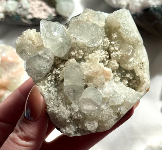 Gorgeous Apophyllite with Stilbite on Chalcedony Specimen from India