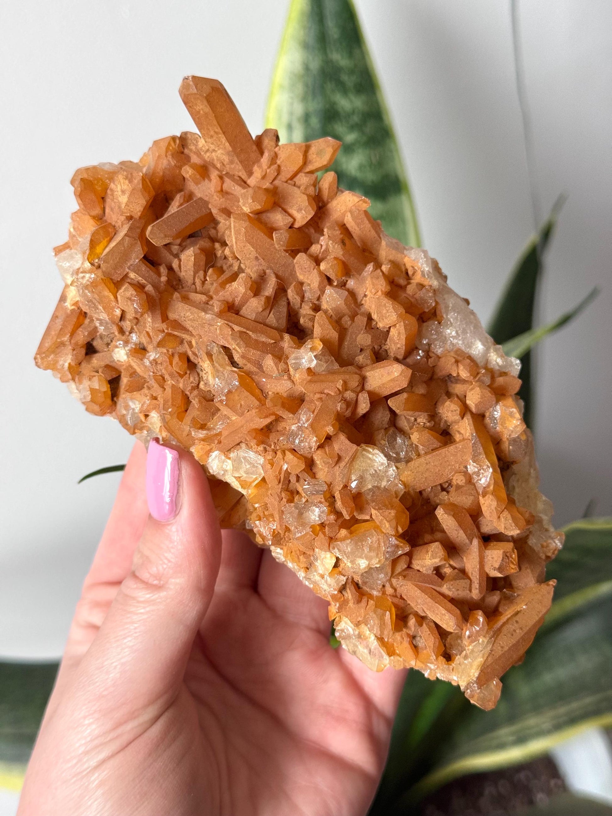 Tangerine Quartz Cluster Large | Raw Tangerine Quartz Cluster from Brazil