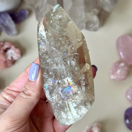 Gorgeous Rainbow Smoky Quartz Freeform | Polished Smoky Quartz Carving