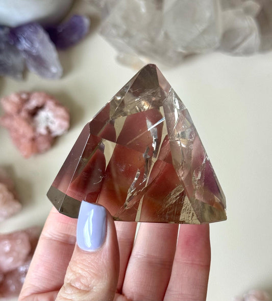 Beautiful Smoky Quartz Freeform with Rainbow | Polished Smokey Quartz Carving