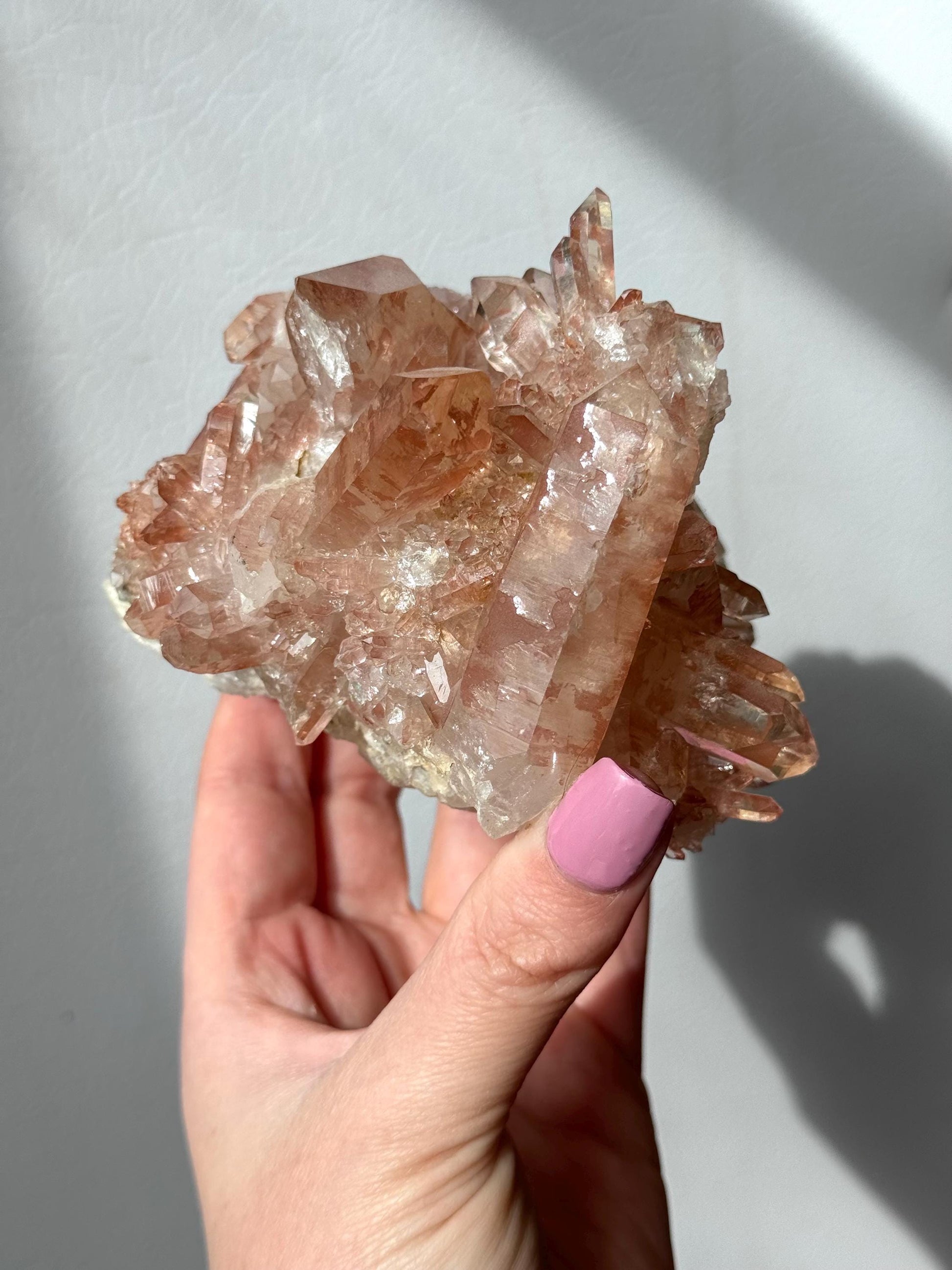 Beautiful AAA Pink Lithium Lemurian Quartz Cluster from Brazil | High Quality Lithium Quartz Cluster