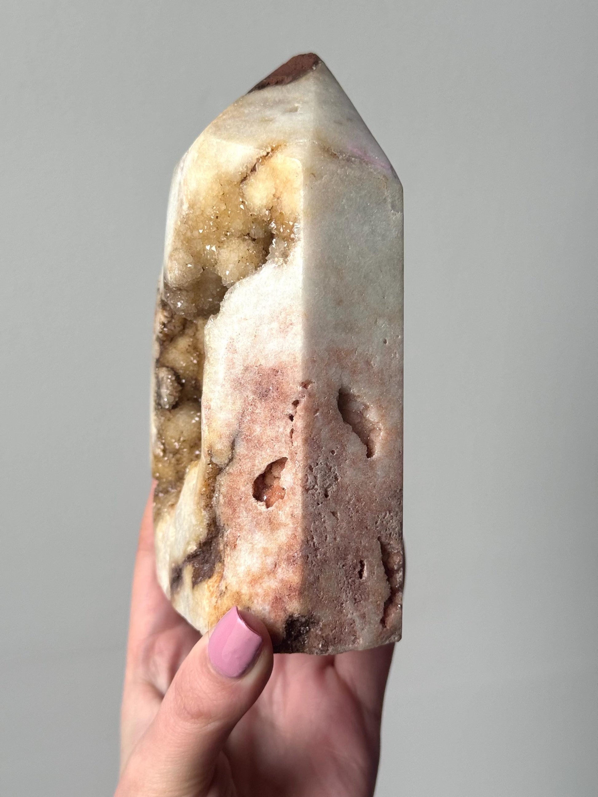 1.4KG Beautiful Druzy Pink Amethyst Tower Directly Sourced from Brazil | Large Pink Amethyst Tower