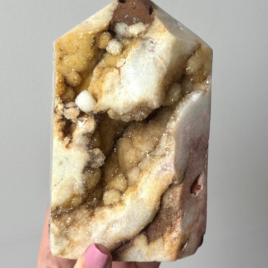 1.4KG Beautiful Druzy Pink Amethyst Tower Directly Sourced from Brazil | Large Pink Amethyst Tower