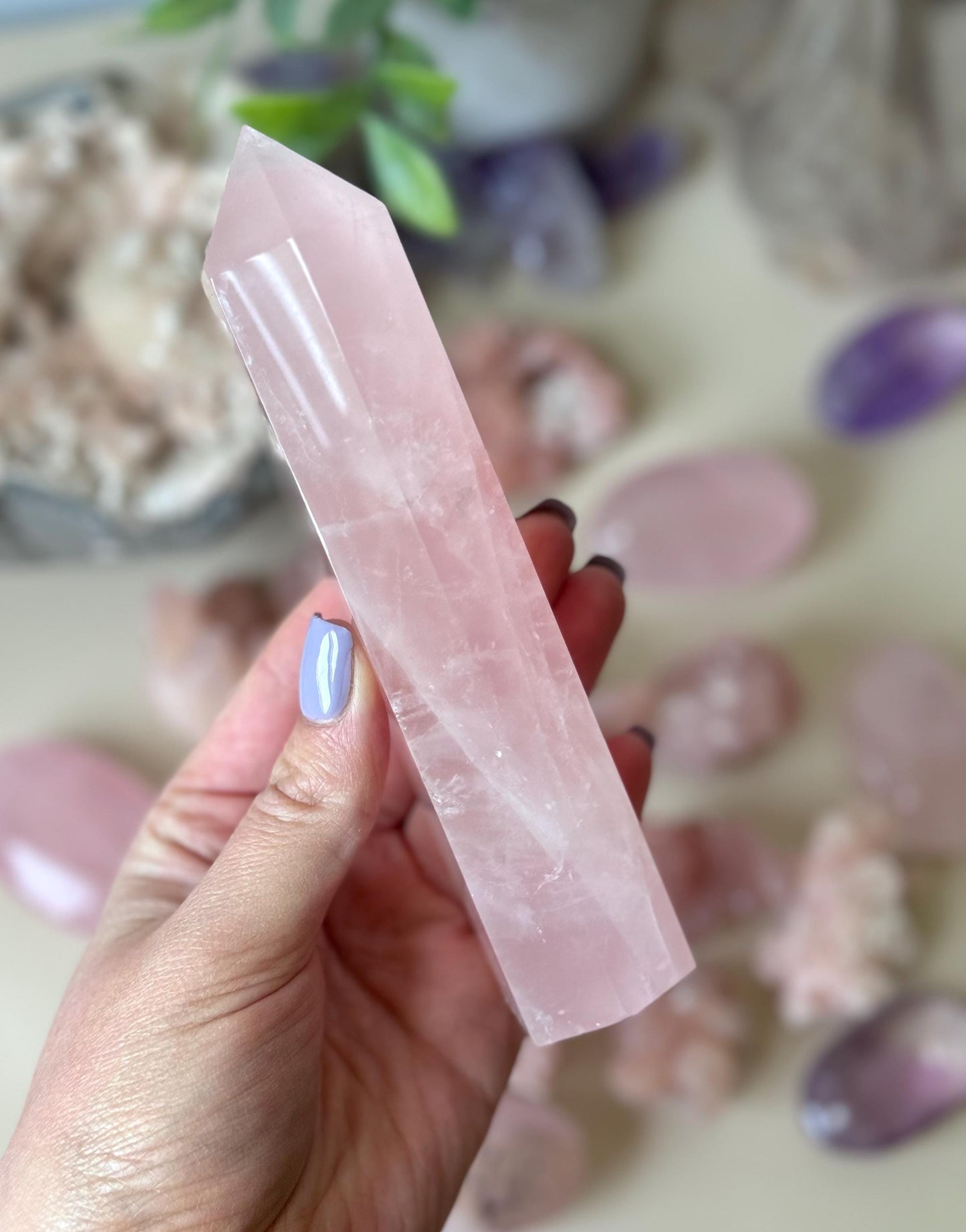 Beautiful Madagascar Rose Quartz Tower | Rose Quartz Generator from Madagascar