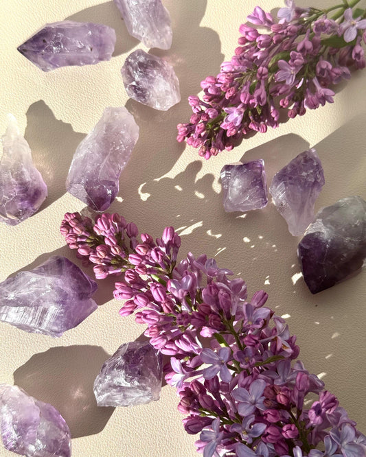 Beautiful Raw Amethyst Points from Brazil | Unpolished Amethyst Chunks