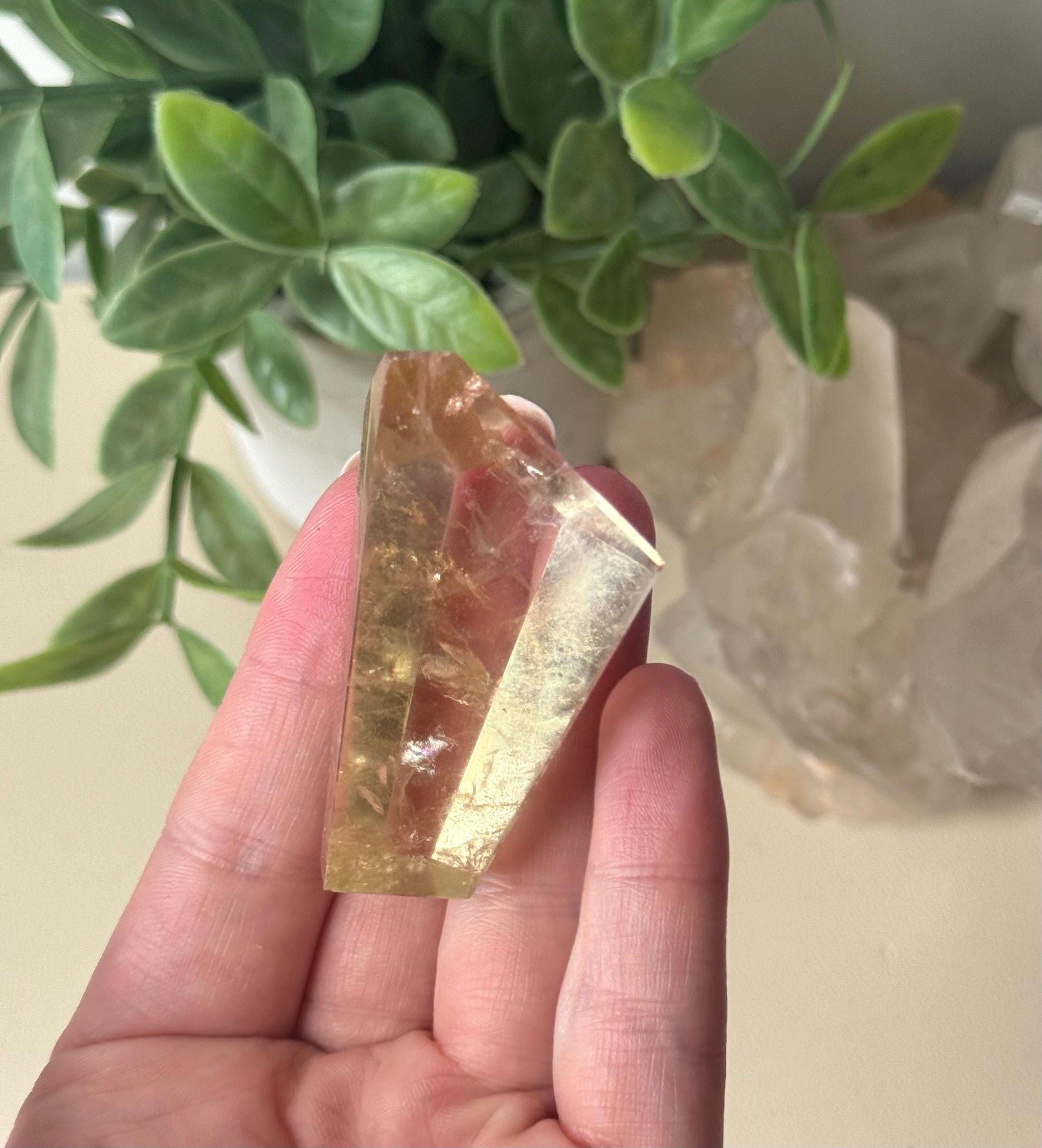 Beautiful Citrine Freeform with Rainbow | Rainbow Citrine Polished