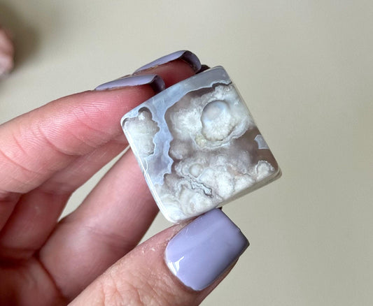 Beautiful Flower Agate Cube | Blue Flower Agate Block