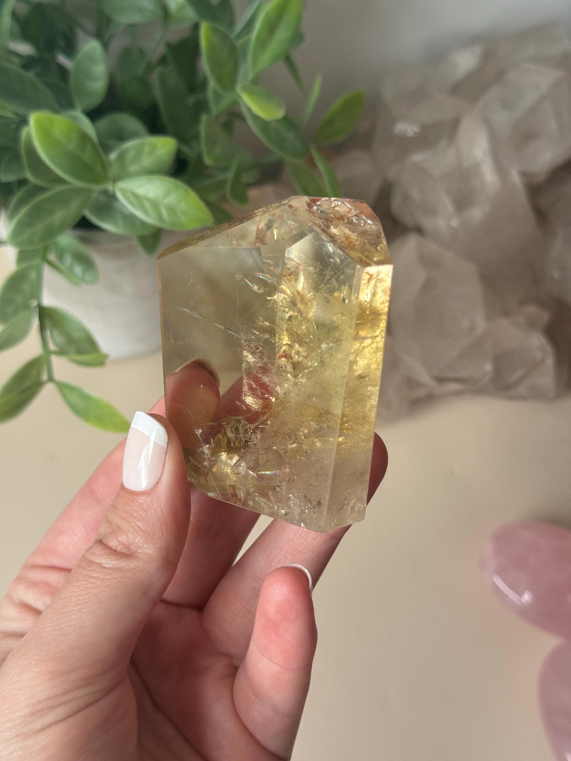 Beautiful Citrine Freeform with Rainbow | Rainbow Citrine Polished