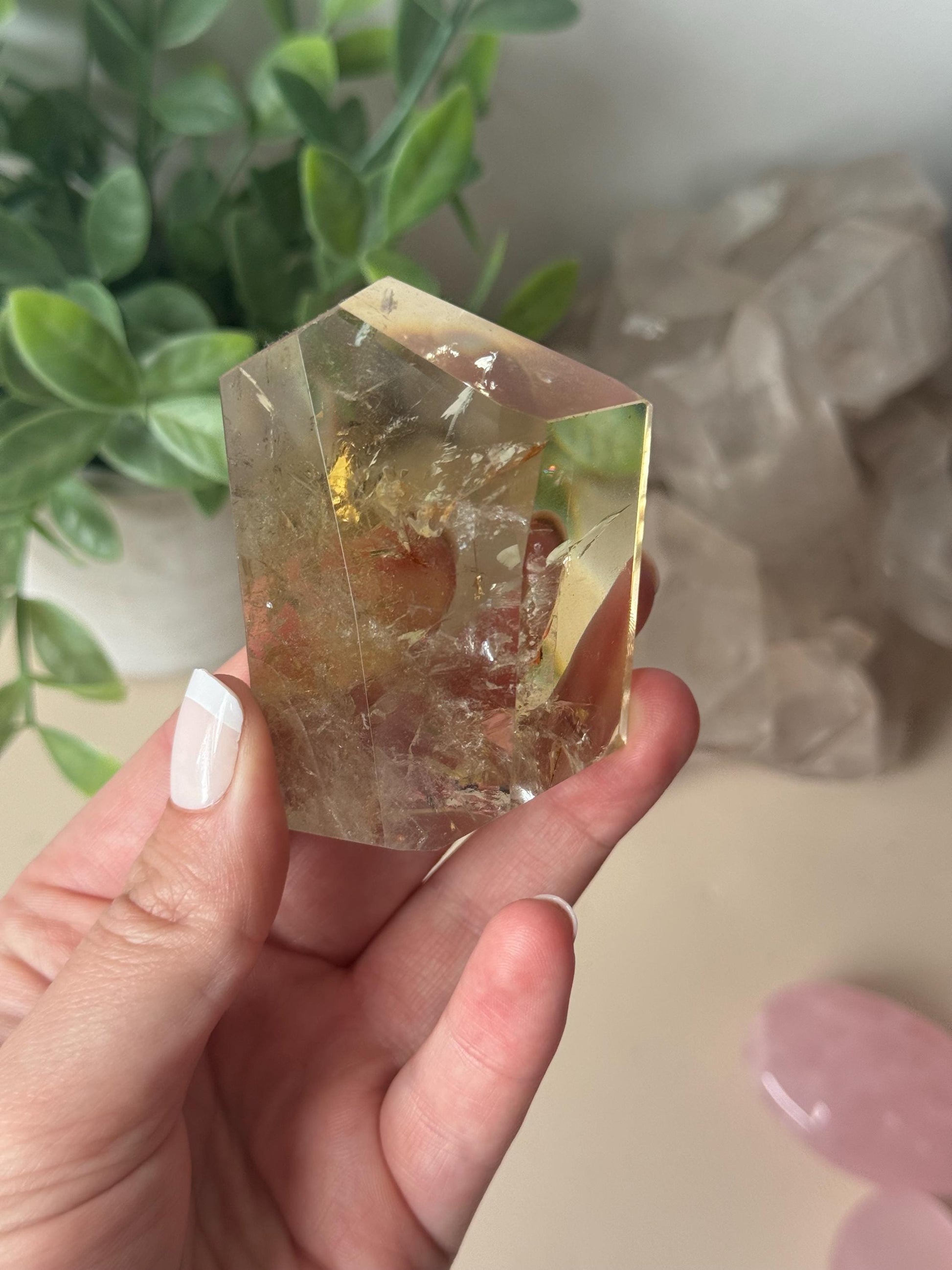 Beautiful Citrine Freeform with Rainbow | Rainbow Citrine Polished