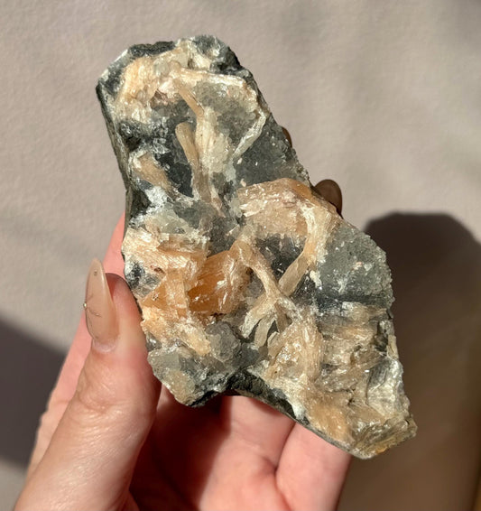 Beautiful Druzy Blue Chalcedony with Peach Stillbites Cluster from India