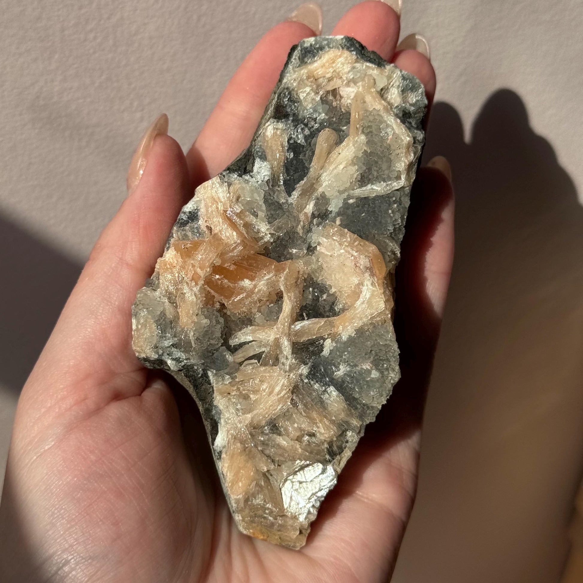 Beautiful Druzy Blue Chalcedony with Peach Stillbites Cluster from India