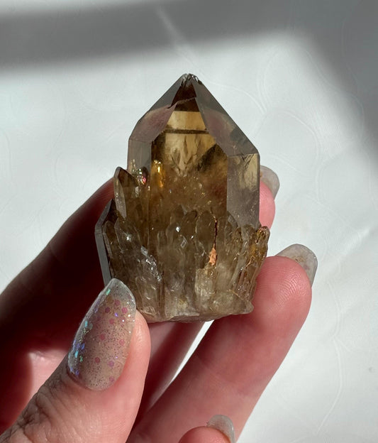 Beautiful Kundalini Citrine Point | Elestial Citrine Point from Congo