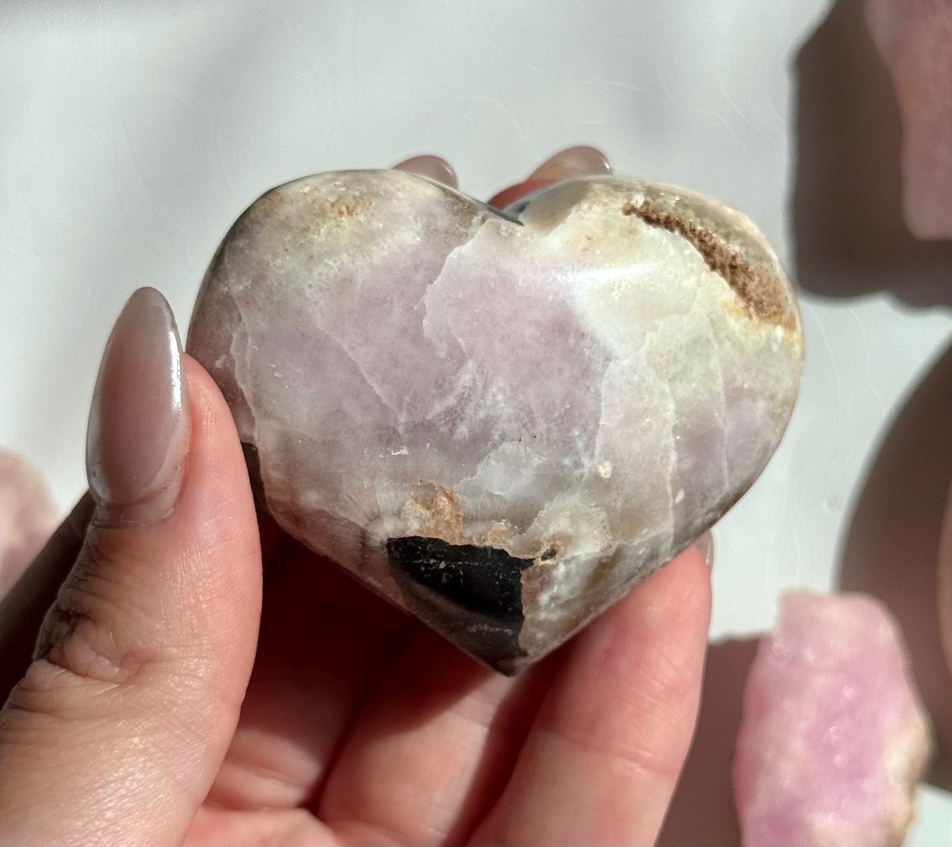 Beautiful Large Pink Aragonite Puffy Heart from Pakistan