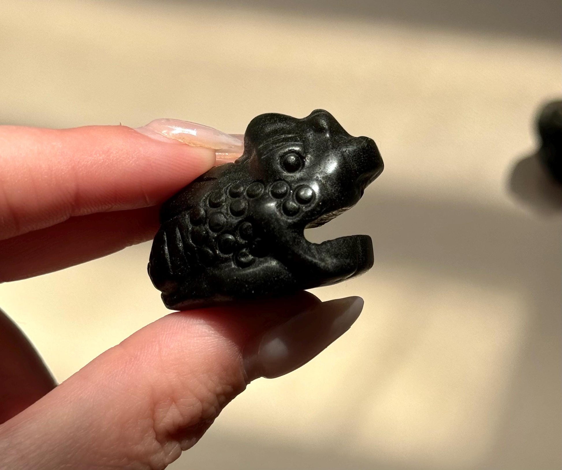 Beautiful Gold Sheen Obsidian Money Toad Carvings | Feng Shui Money Frog Obsidian