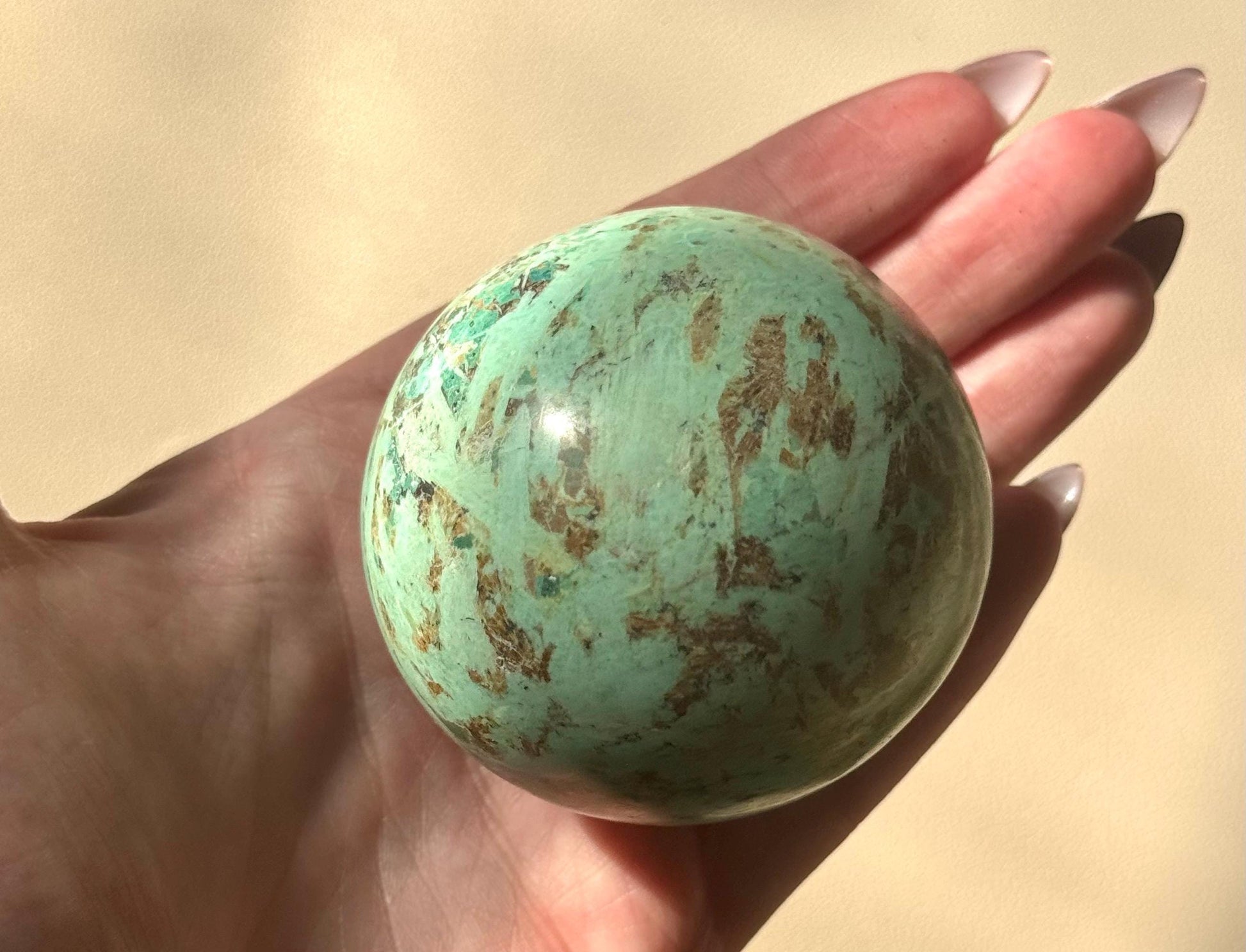 Beautiful Chrysocolla Sphere from South Africa | 70mm Chrysocolla Crystal Ball
