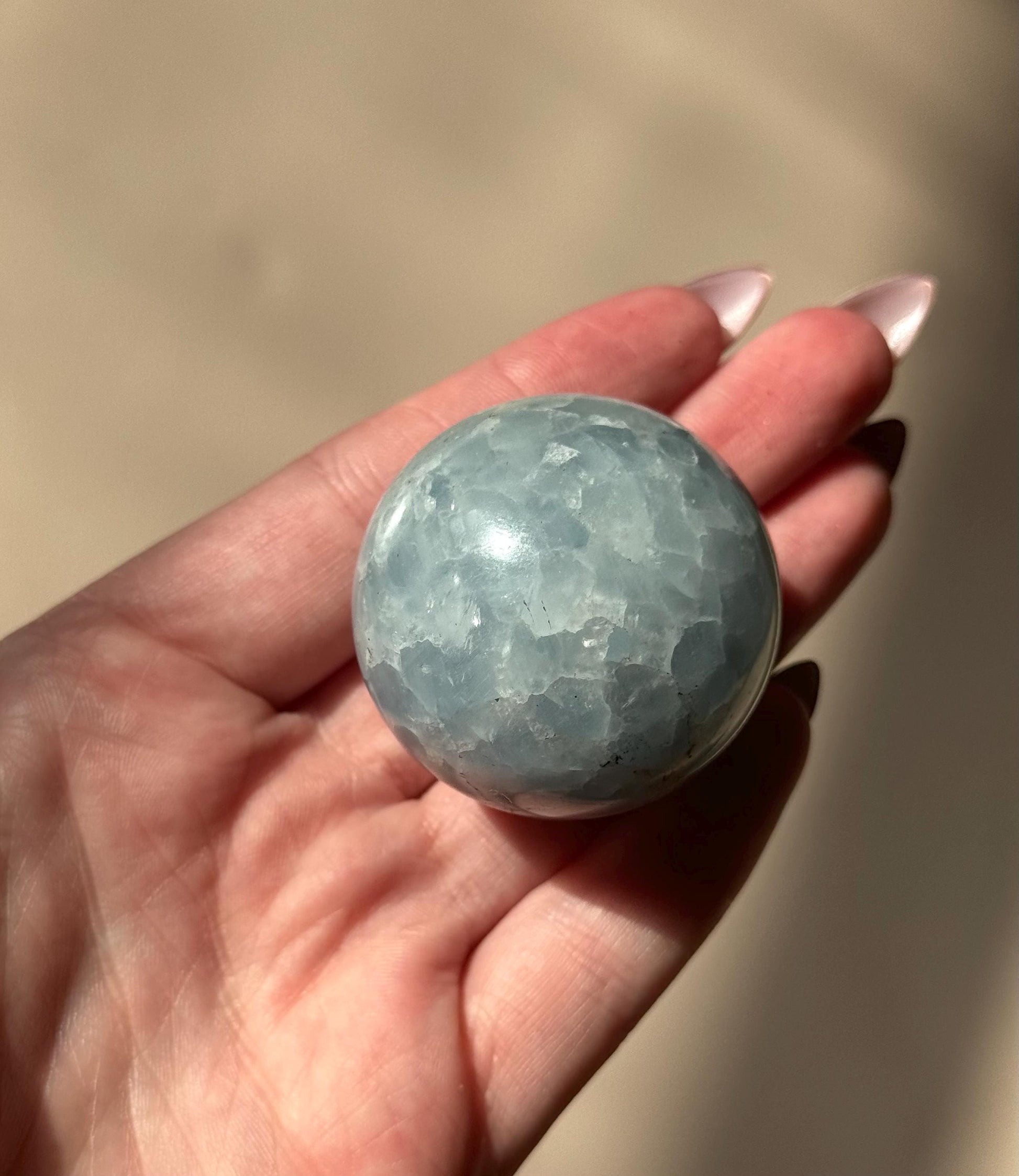 Beautiful Blue Calcite Sphere | 40mm Blue Calcite Crystal Ball