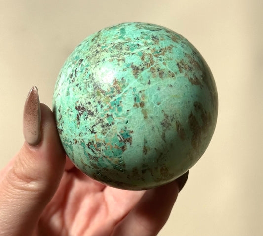 Beautiful Chrysocolla Sphere from South Africa | 70mm Chrysocolla Crystal Ball