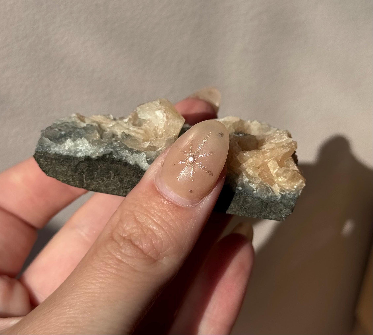 Beautiful Druzy Blue Chalcedony with Peach Stillbites Cluster from India