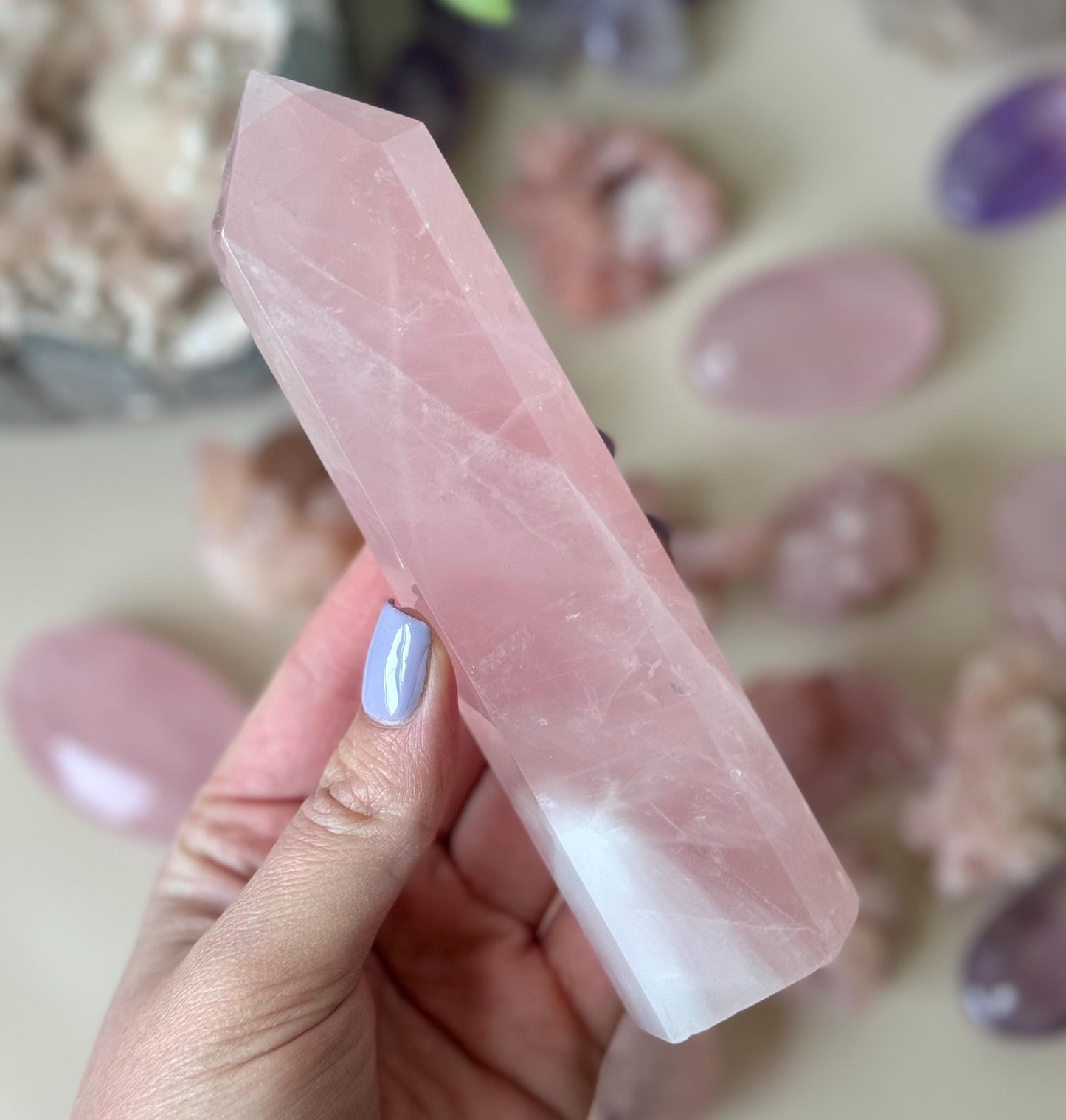 Beautiful Madagascar Rose Quartz Tower | Rose Quartz Generator from Madagascar