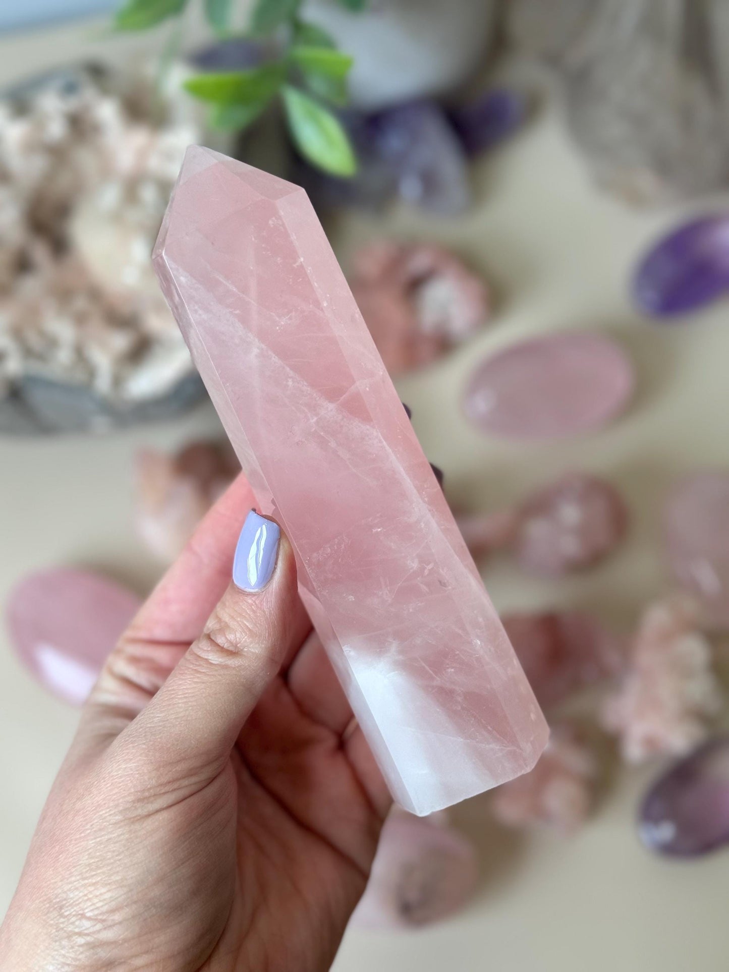 Beautiful Madagascar Rose Quartz Tower | Rose Quartz Generator from Madagascar