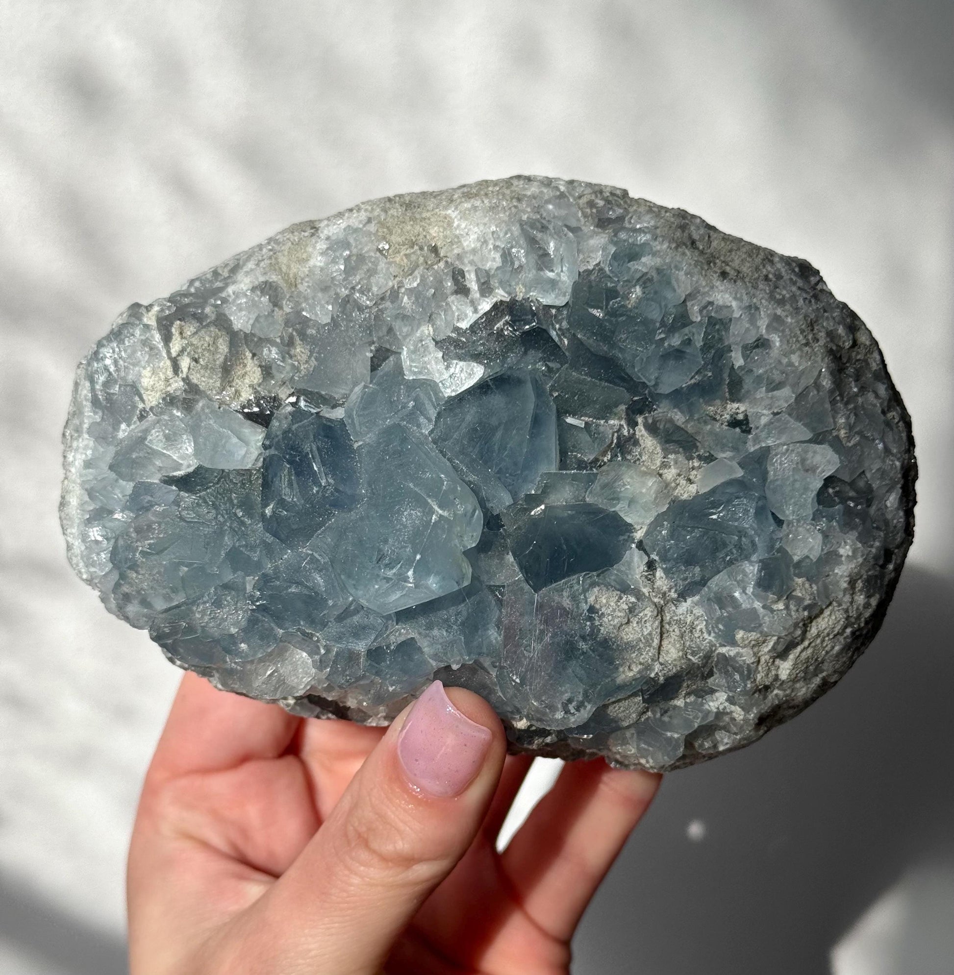 Beautiful Celestite Geode 1KG | Raw Celestite Egg