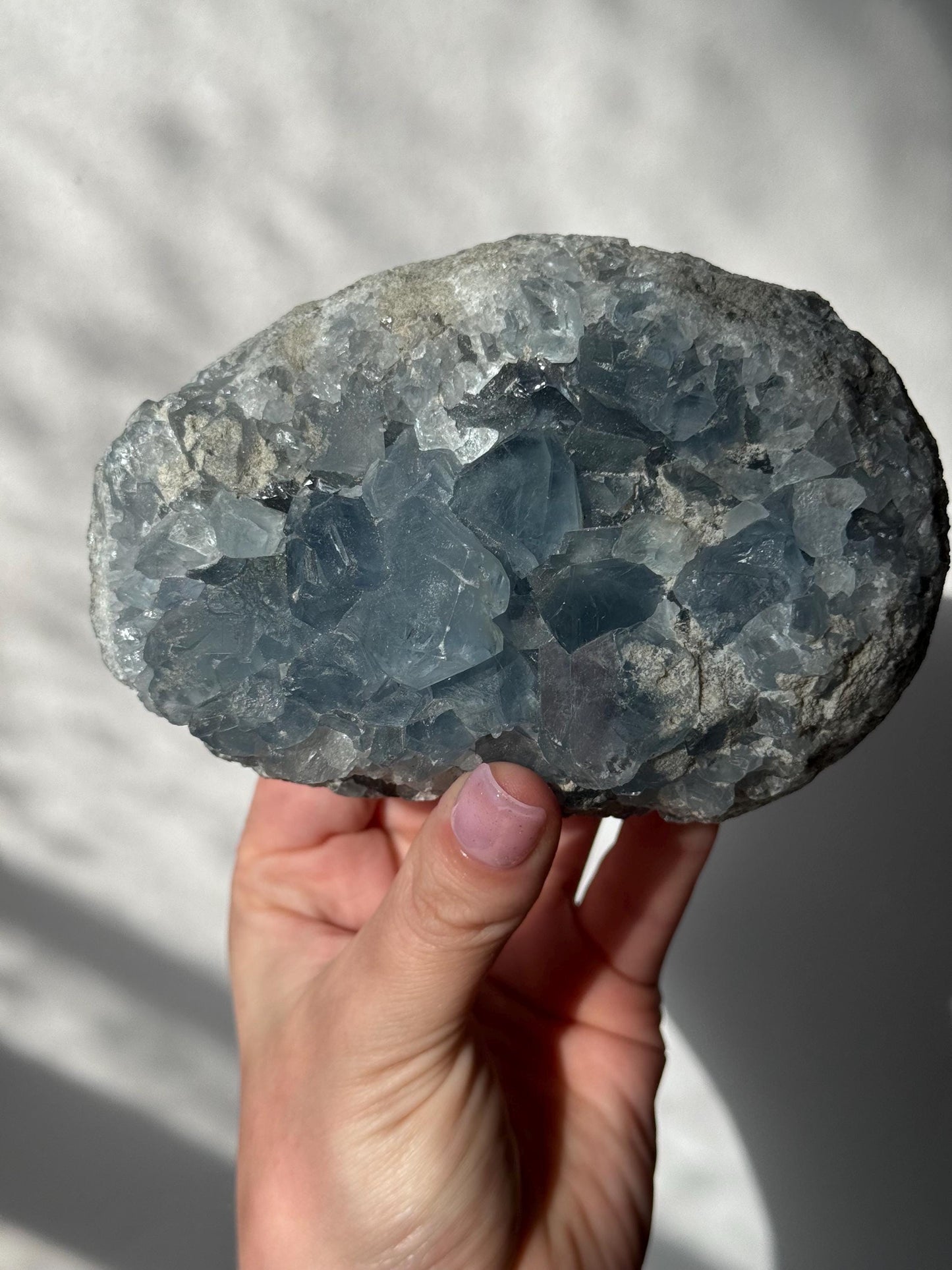 Beautiful Celestite Geode 1KG | Raw Celestite Egg