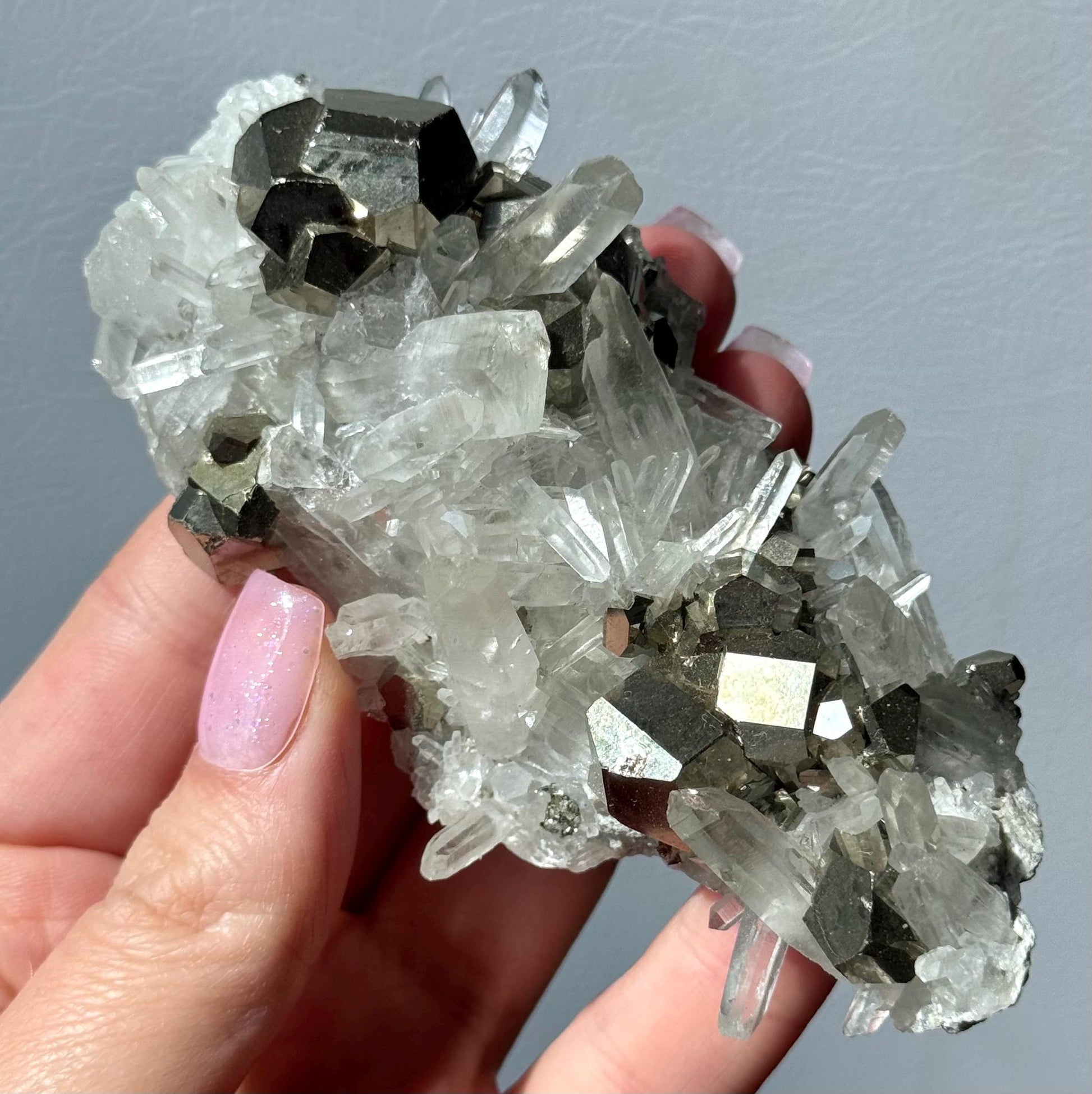 Beautiful Pyrite on Quartz Specimen | Pyrite Quartz