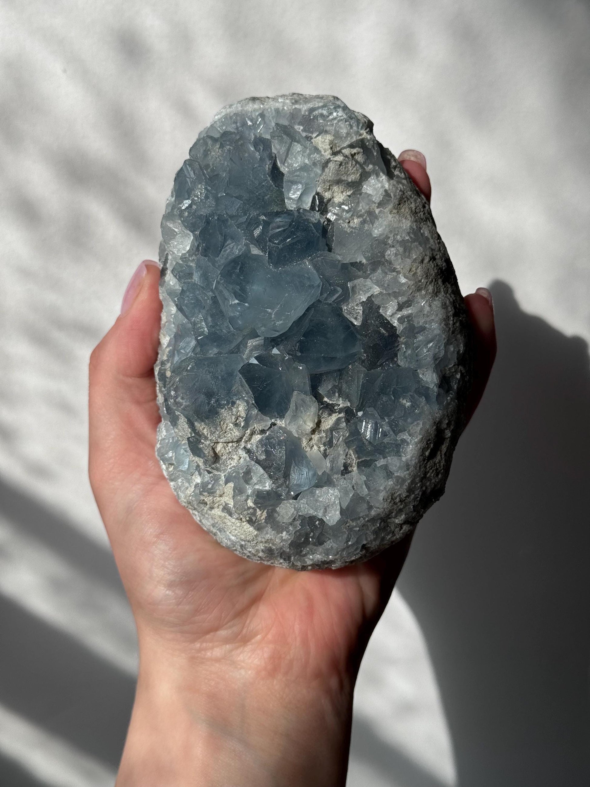 Beautiful Celestite Geode 1KG | Raw Celestite Egg