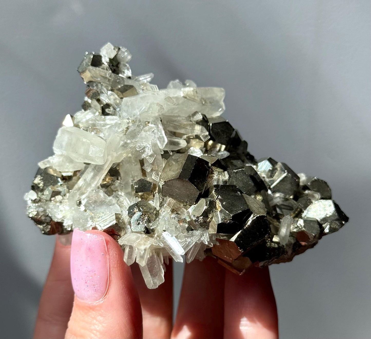 Beautiful Pyrite on Quartz Specimen | Pyrite Quartz