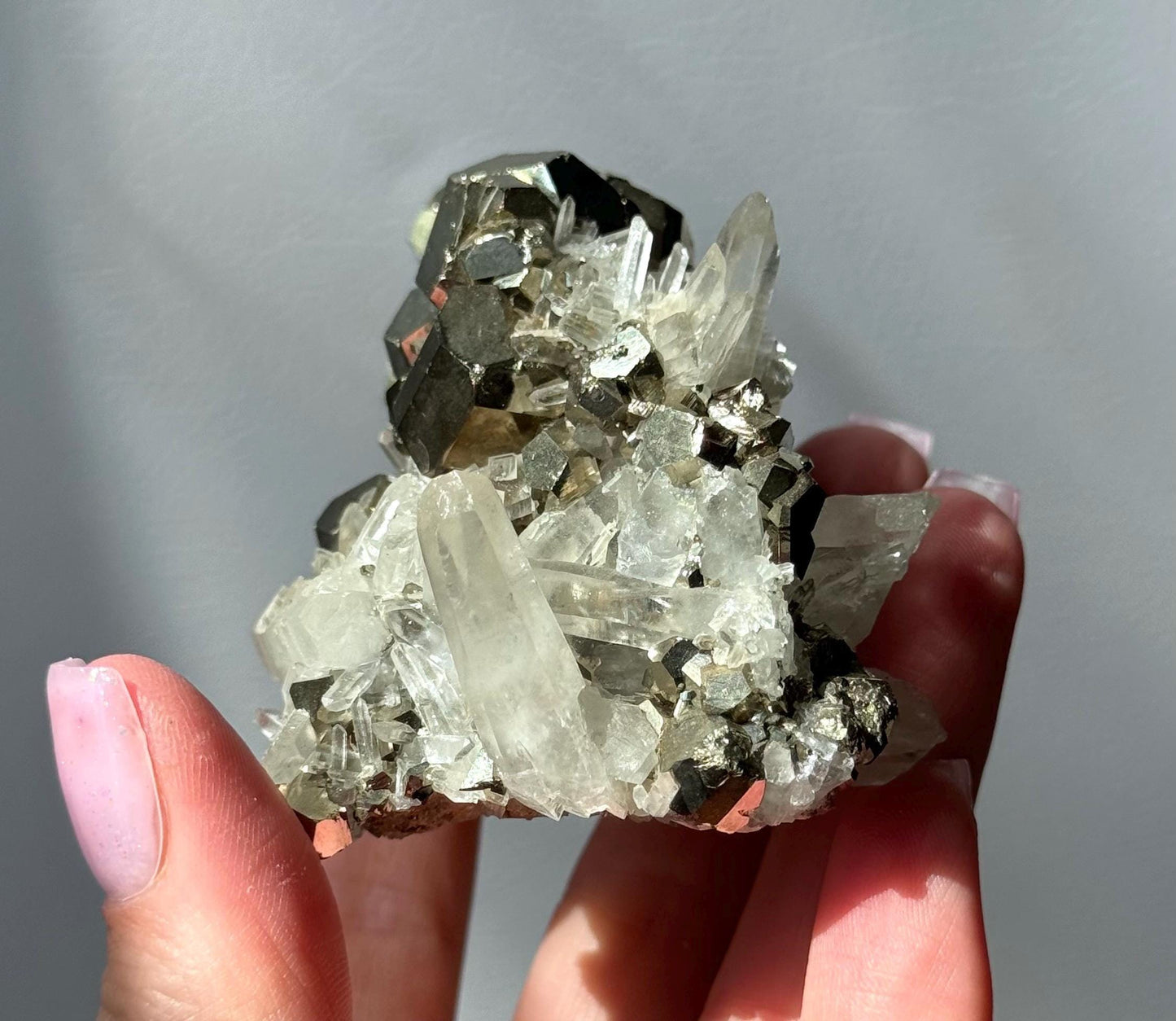 Beautiful Pyrite on Quartz Specimen | Pyrite Quartz