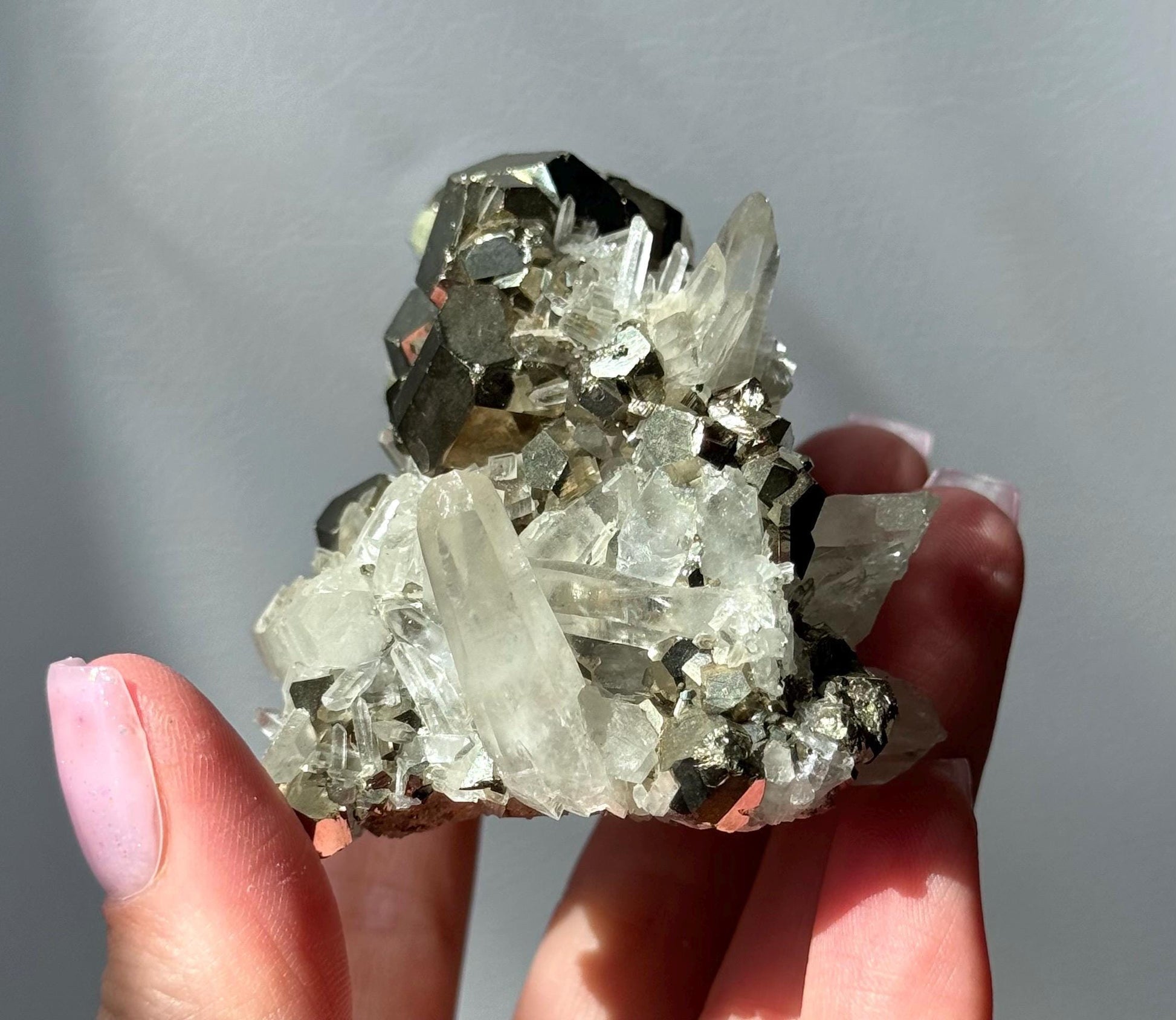Beautiful Pyrite on Quartz Specimen | Pyrite Quartz