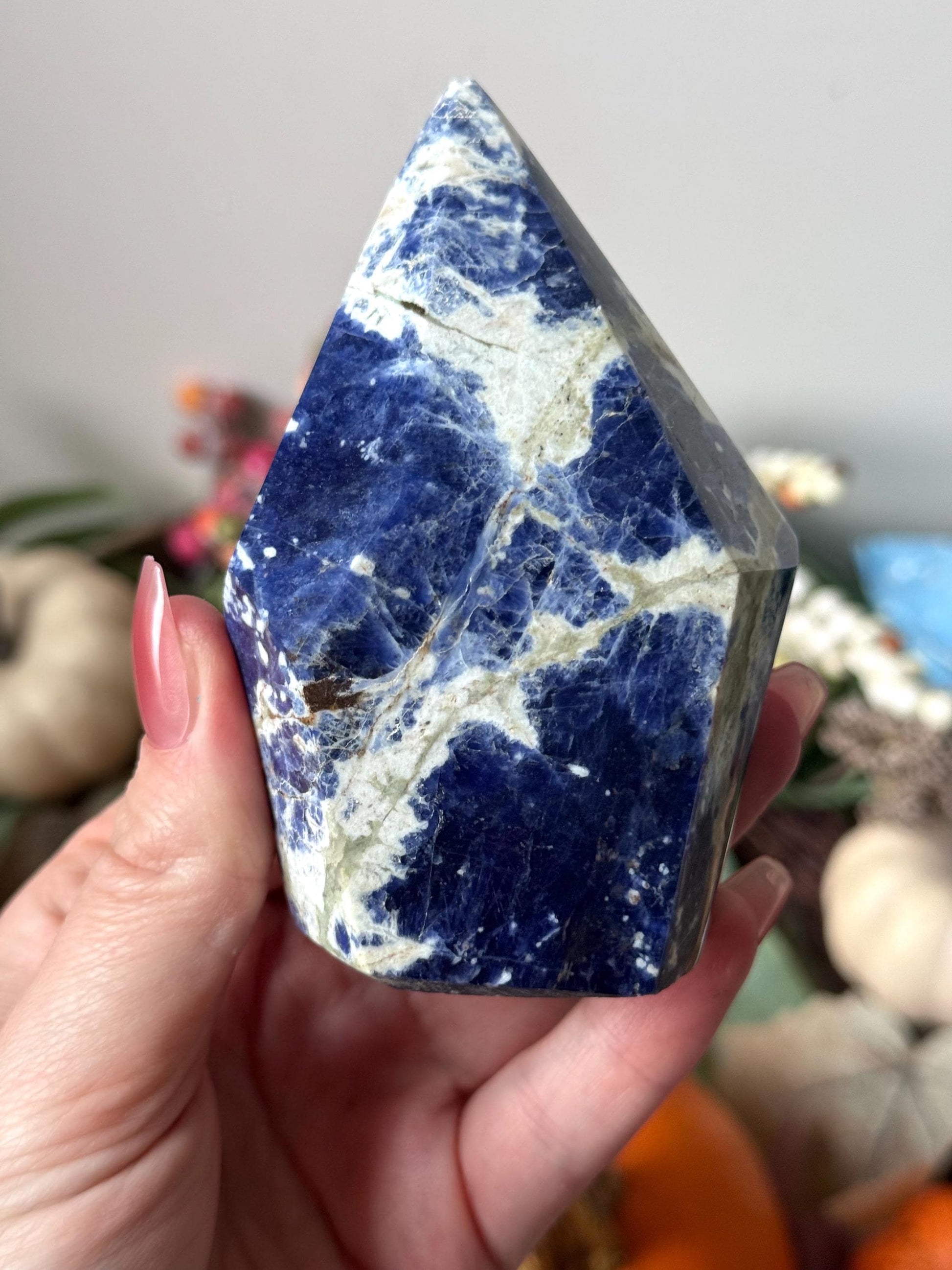 Beautiful Sodalite Cut Base Point from Namibia | Sodalite Point