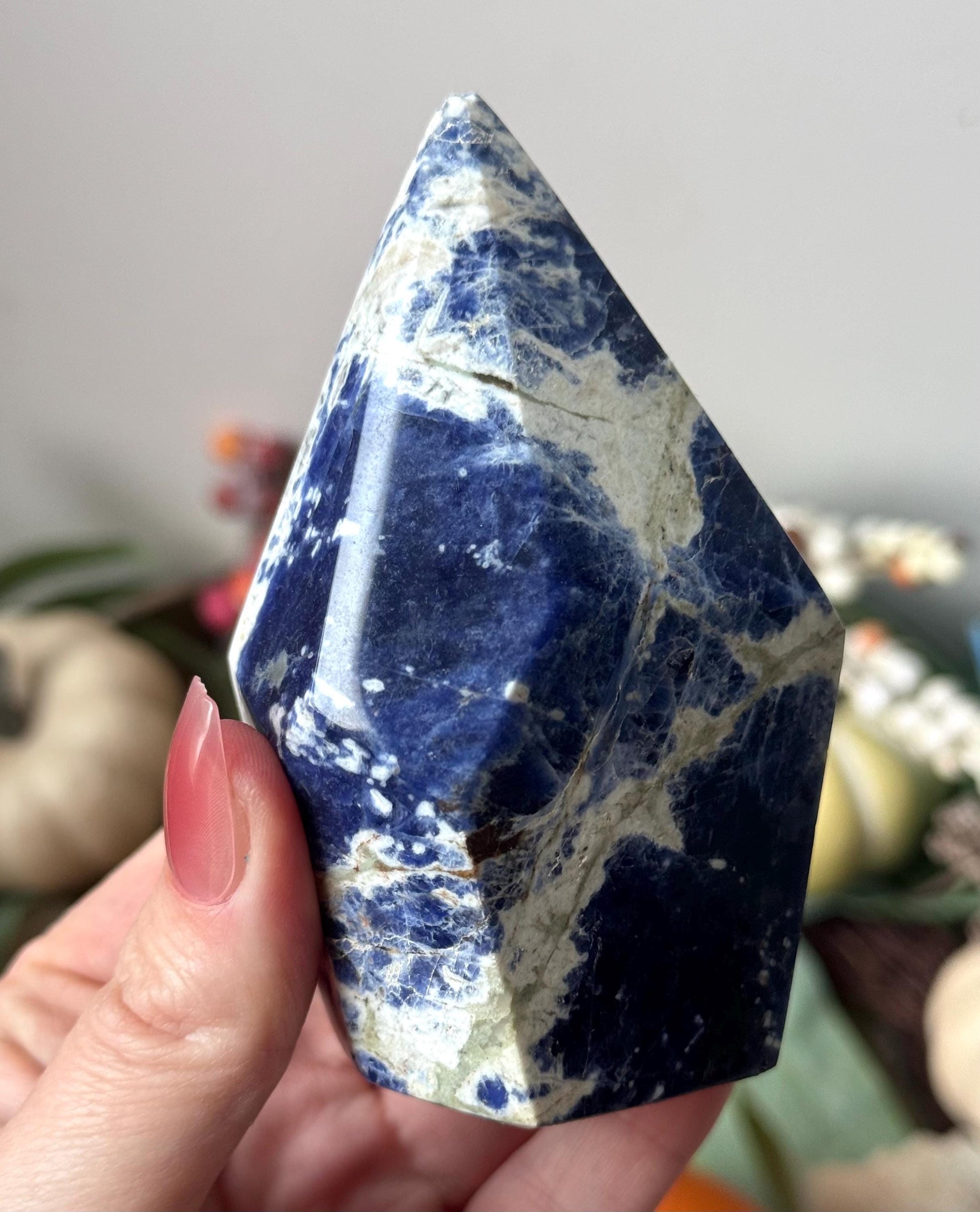 Beautiful Sodalite Cut Base Point from Namibia | Sodalite Point