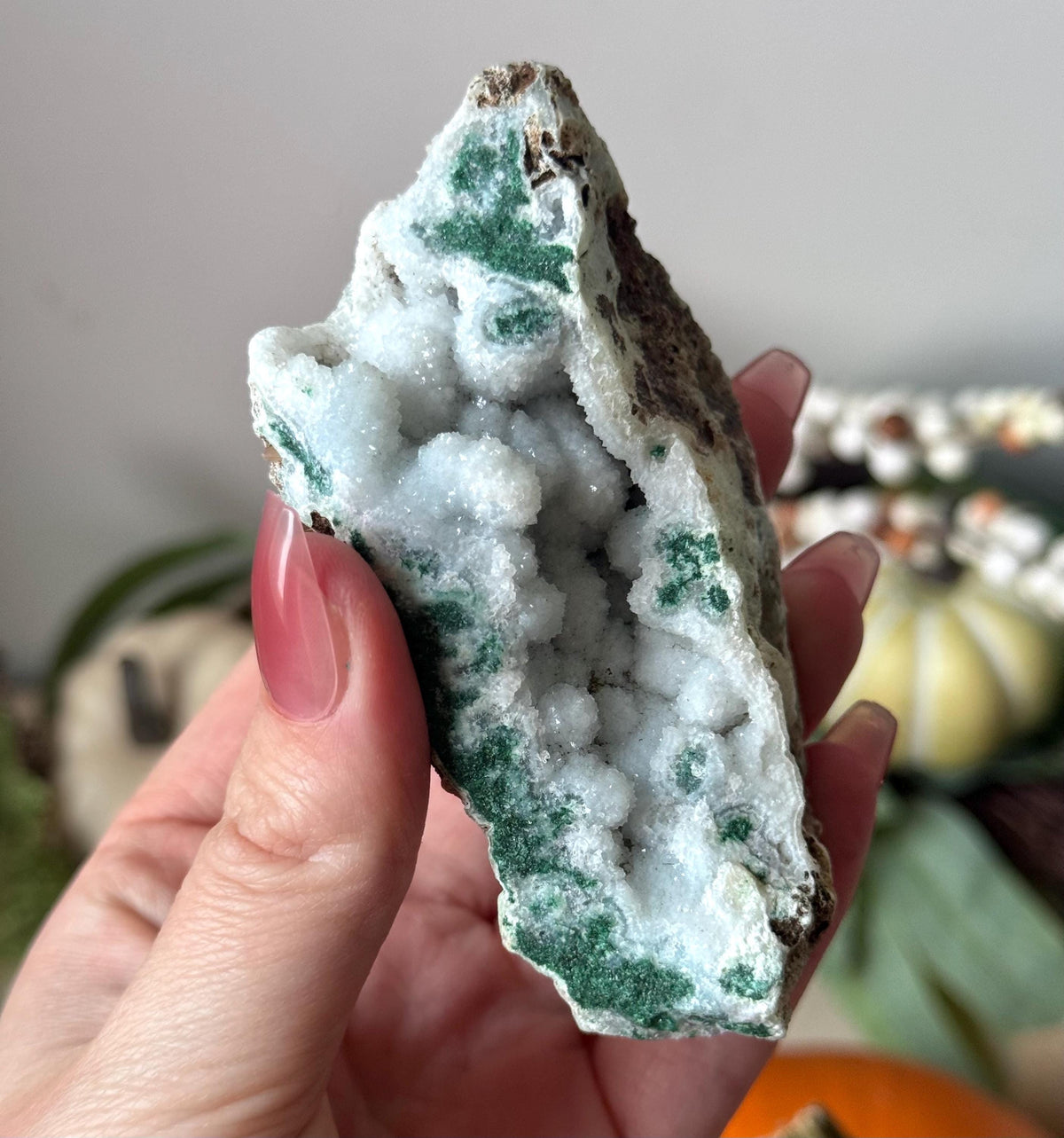 Gorgeous Malachite with Druzy Chalcedony & Quartz from Congo | Malachite Chalcedony Quartz