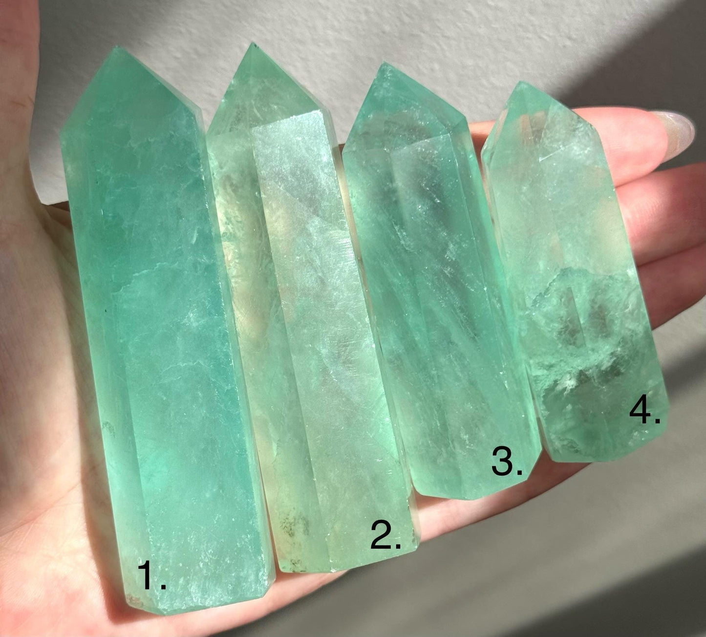 Beautiful Green Lake Fluorite Towers | One (1) Green Fluorite Obelisk