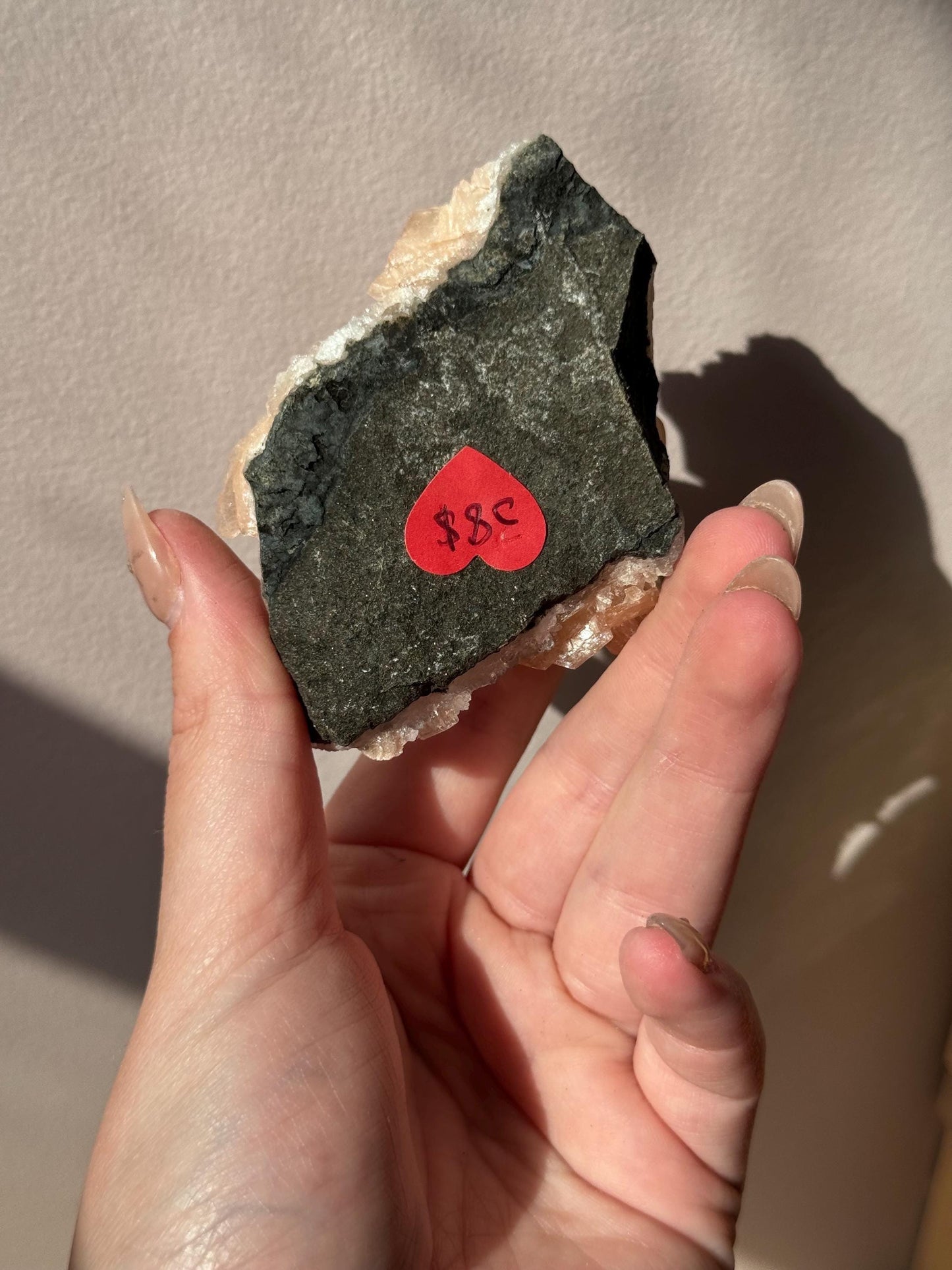 Beautiful Druzy Blue Chalcedony with Peach Stillbites Cluster from India