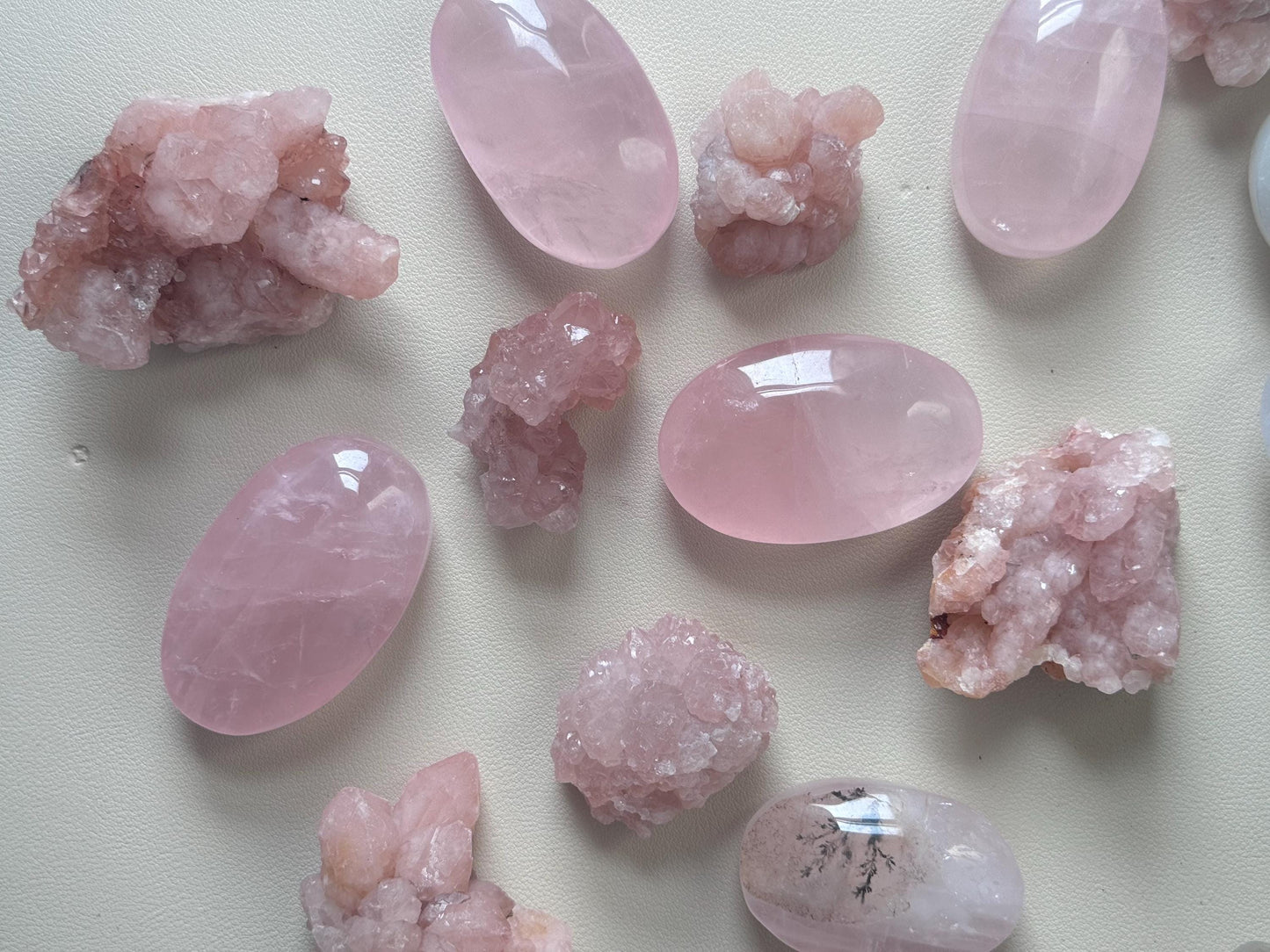 High Quality Rose Quartz Palm Stones from Madagascar | Rose Quartz Worry Stone