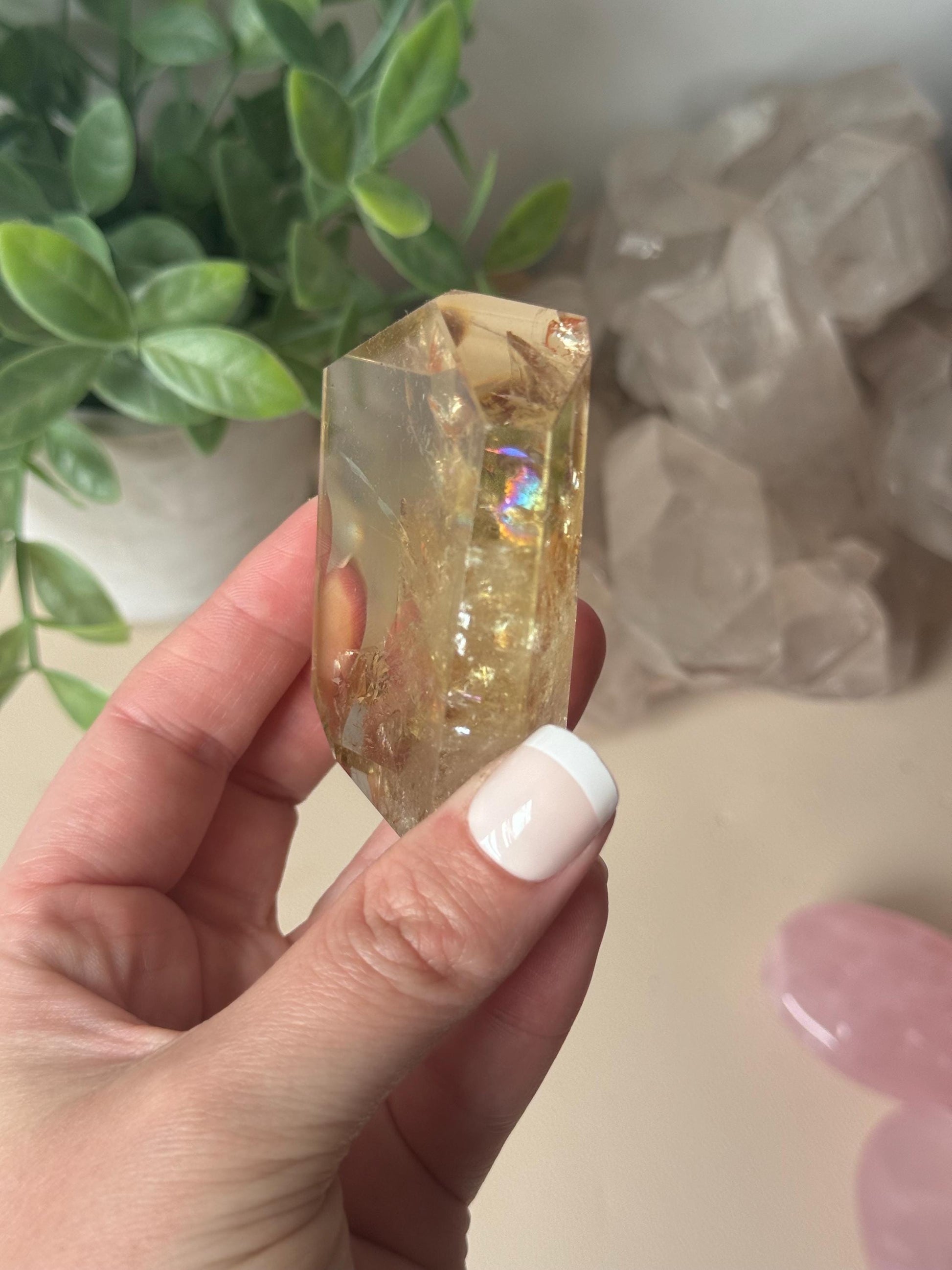 Beautiful Citrine Freeform with Rainbow | Rainbow Citrine Polished