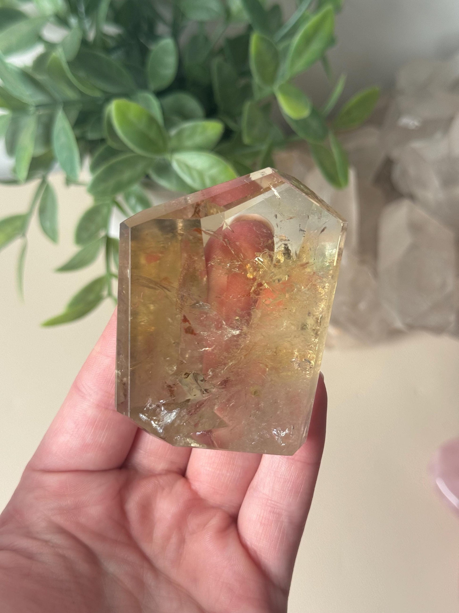 Beautiful Citrine Freeform with Rainbow | Rainbow Citrine Polished
