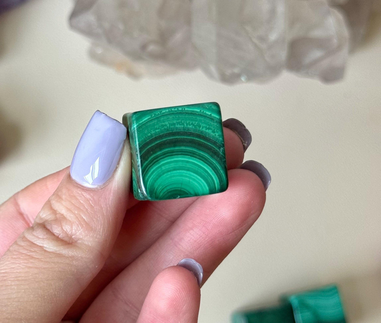 Beautiful Malachite Mini Cube Carving | Malachite Block Small