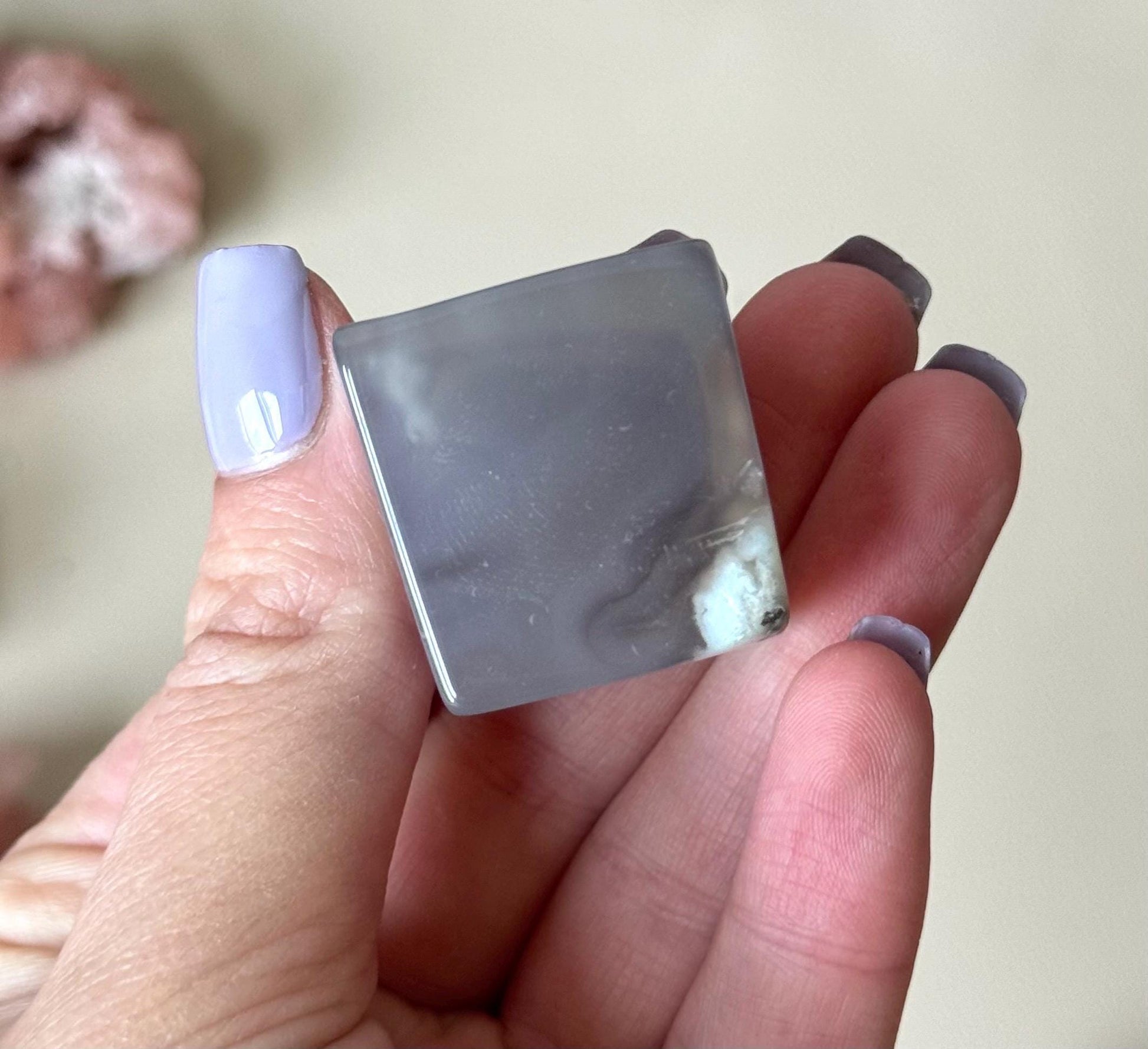 Beautiful Flower Agate Cube | Blue Flower Agate Block