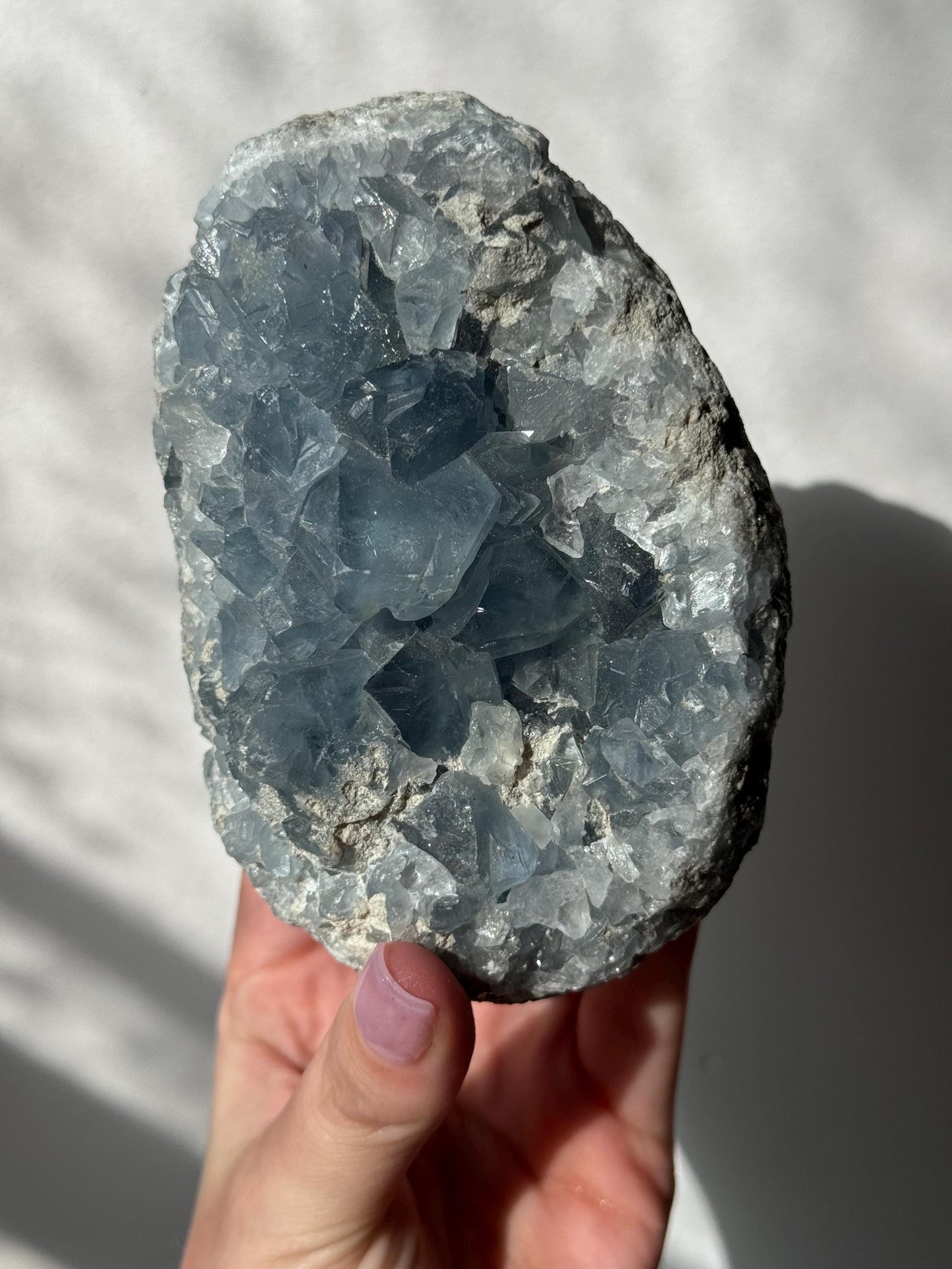 Beautiful Celestite Geode 1KG | Raw Celestite Egg