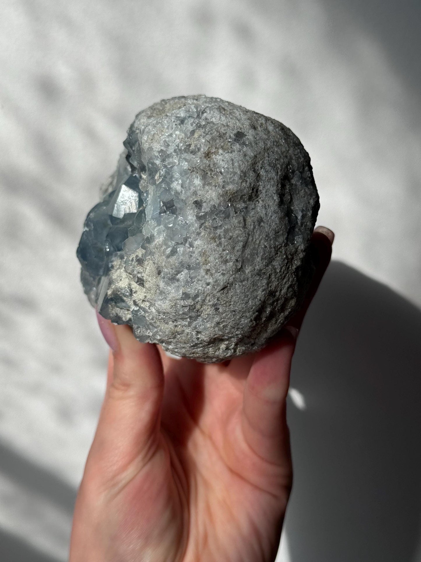 Beautiful Celestite Geode 1KG | Raw Celestite Egg