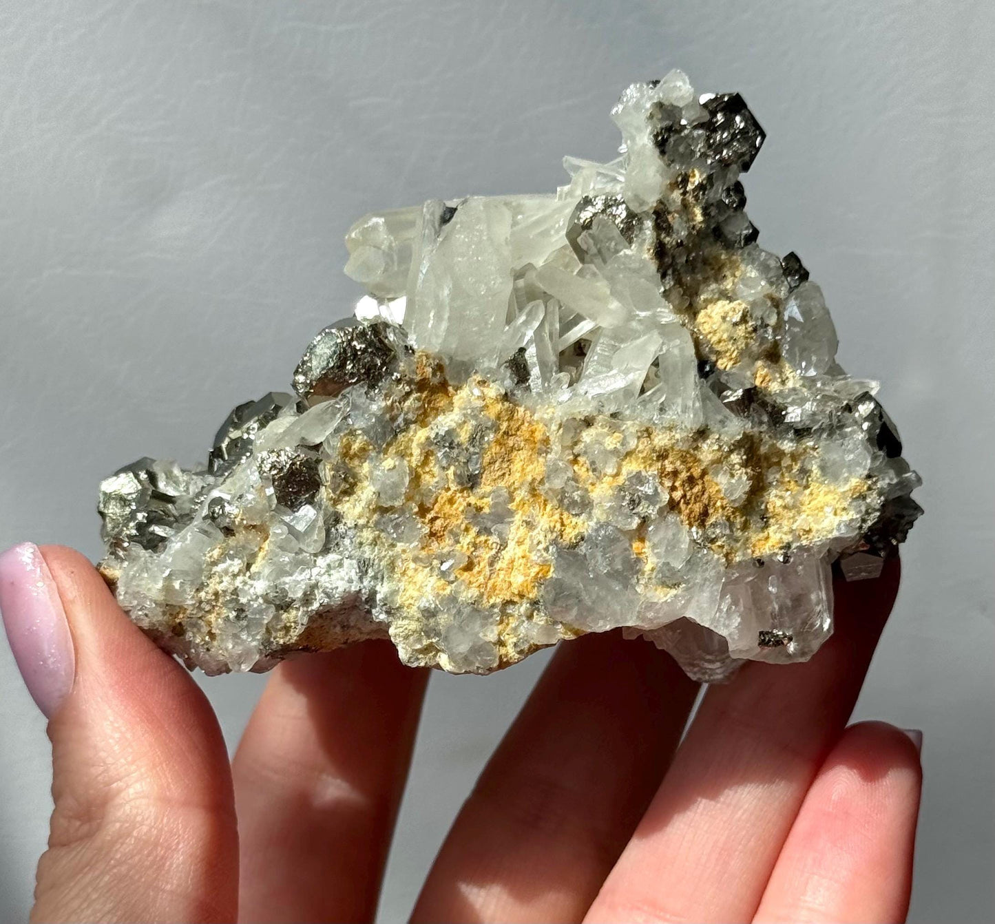 Beautiful Pyrite on Quartz Specimen | Pyrite Quartz